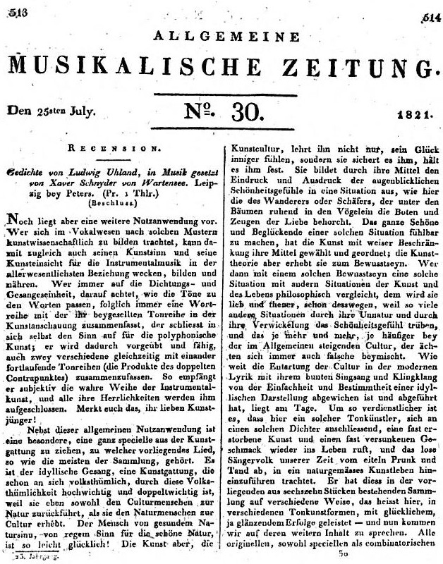 Allgemeine musikalische Zeitung coperta