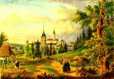 Dragomirna, mănăstirea, în 1860 – de Franz Xaver Knapp