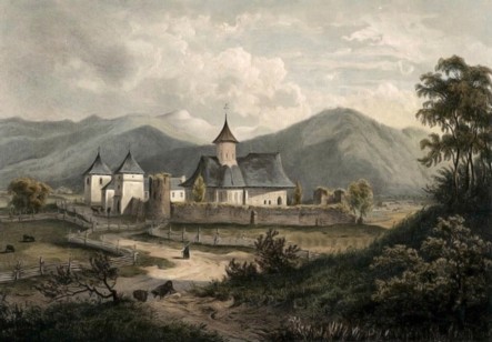 Putna, mănăstirea, în 1860 – acuarelă de Franz Xaver Knapp (1809-1883)