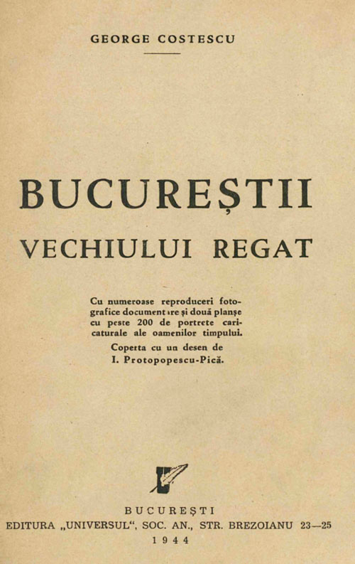 București coperta monografiei lui George Costescu