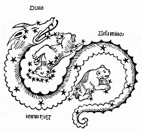 Constelaţia Dragonului, într-un desen sugestiv
